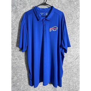Buffalo Bills Polo Shirt Mens 3XL Blue NFL Embroidered Logo Short Sleeve Antigua